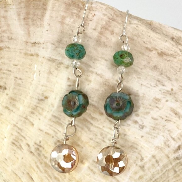 Fire Polished Flower Dangle NWT - Picture 1 of 3